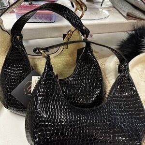Tween Faux Crocodile Purse